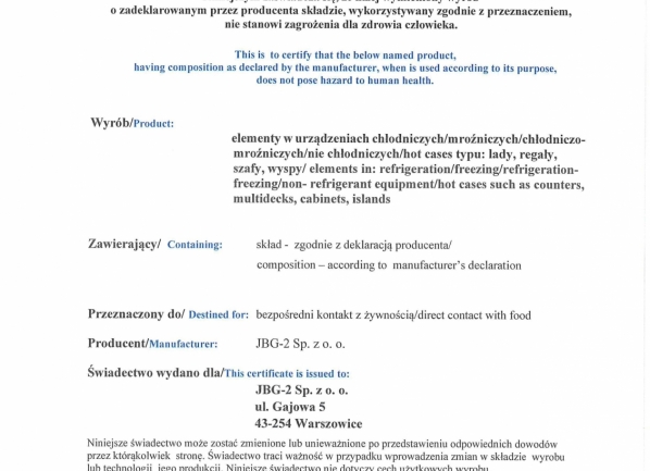 Świadectwo Jakości Zdrowotnej